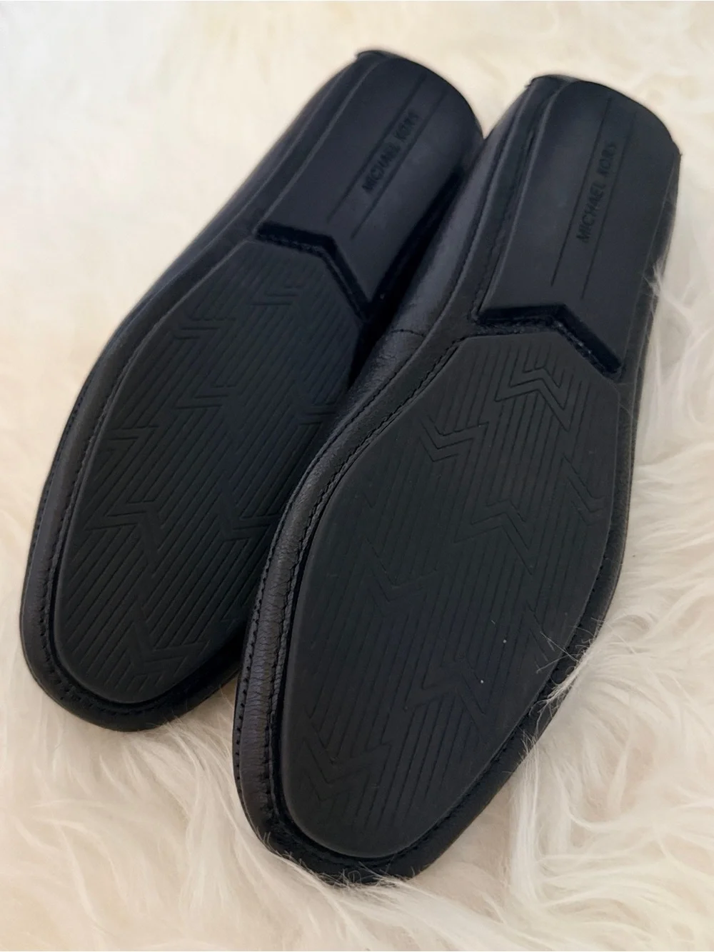 Michael Kors Lillie Moccasin Silver Logo Flats